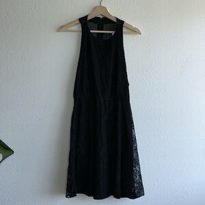 Alice + Olivia Black Lace Floral Mini Dress Sz. M